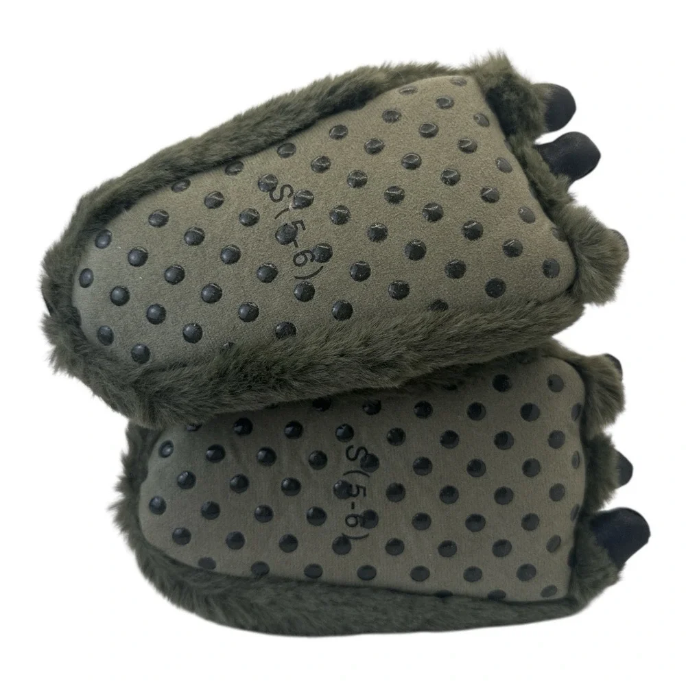 Cat & Jack Toddler Ferdinand‎ Dinosaur Claw Slippers Olive Green, Size S (5/6)